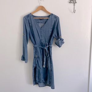Velvet Heart denim cotton tencel dress with tie size m